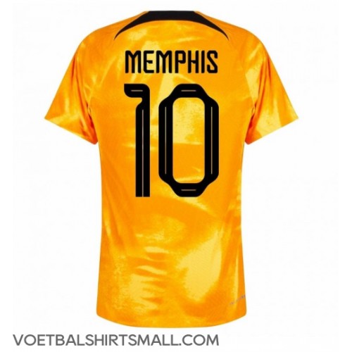 Nederland Memphis Depay #10 Voetbalkleding Thuisshirt WK 2022 Korte Mouwen